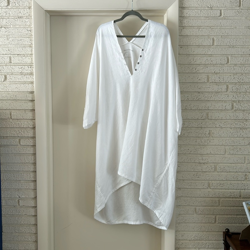 Miranda Bennett Studio White Linen Nursing Dress One Size